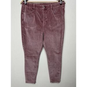 American Eagle Women’s Corduroy Pants Sz 16R Mauve Pink Stretch Hi Rise Jeggings